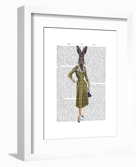 Rabbit In Mustard Dress-Fab Funky-Framed Art Print