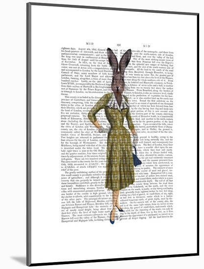 Rabbit In Mustard Dress-Fab Funky-Mounted Art Print