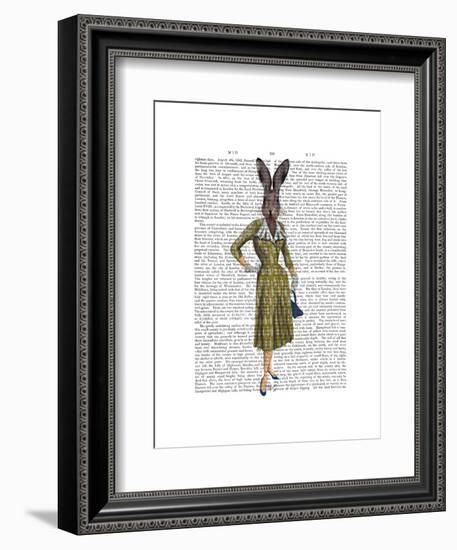 Rabbit In Mustard Dress-Fab Funky-Framed Art Print