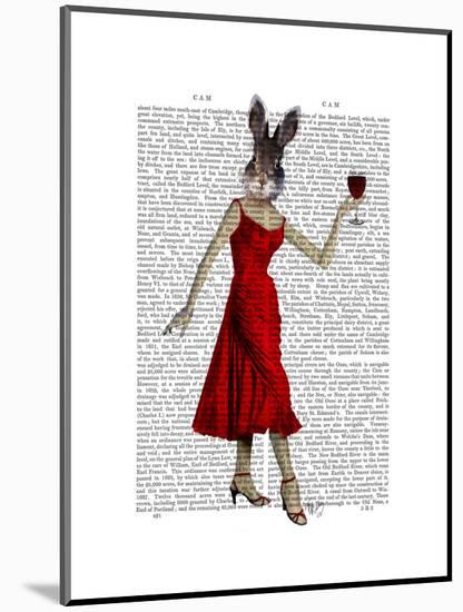 Rabbit in Red Dress-Fab Funky-Mounted Art Print