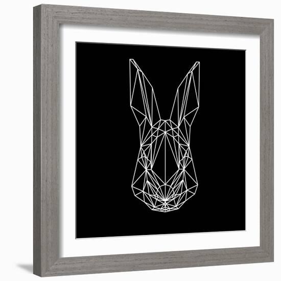 Rabbit on Black-Lisa Kroll-Framed Art Print