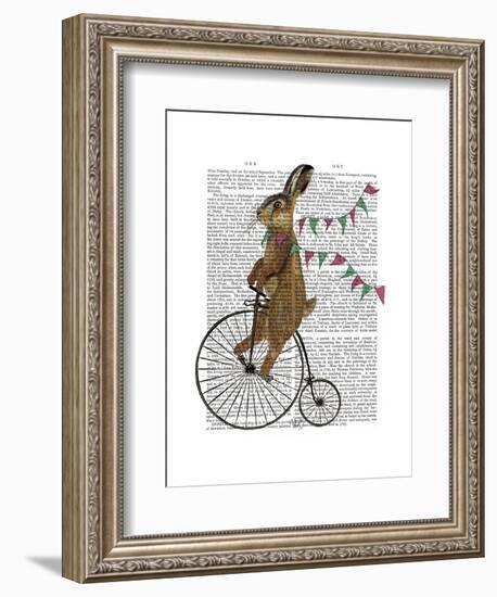 Rabbit on Penny Farthing-Fab Funky-Framed Art Print