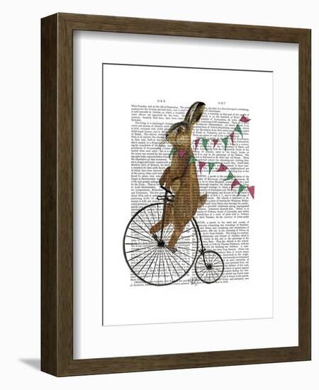 Rabbit on Penny Farthing-Fab Funky-Framed Art Print