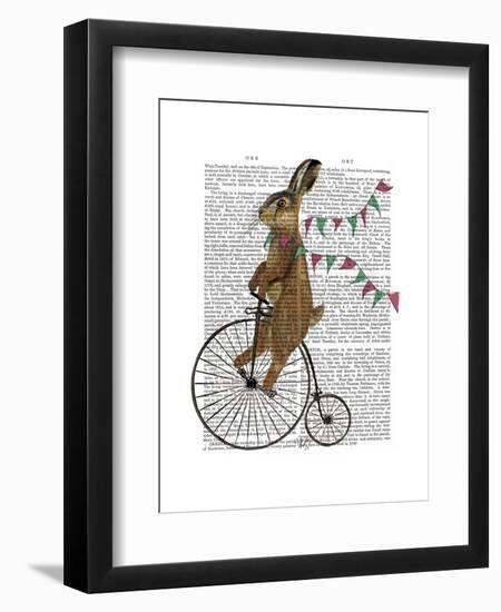 Rabbit on Penny Farthing-Fab Funky-Framed Art Print