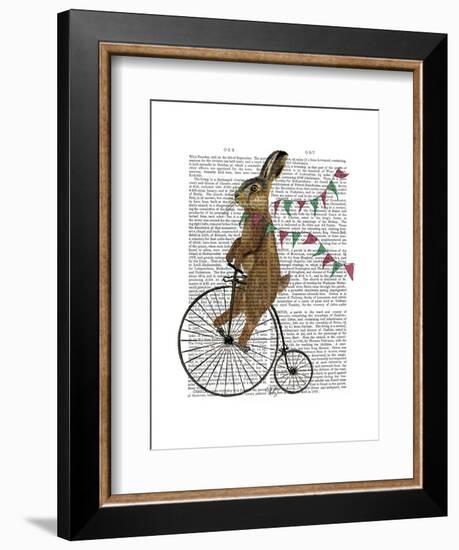 Rabbit on Penny Farthing-Fab Funky-Framed Art Print