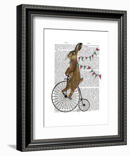 Rabbit on Penny Farthing-Fab Funky-Framed Art Print