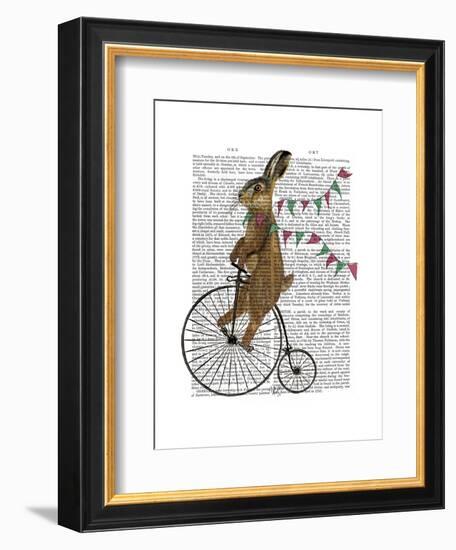 Rabbit on Penny Farthing-Fab Funky-Framed Art Print