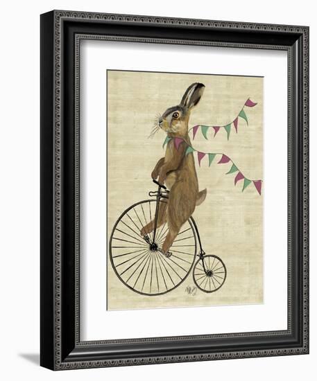 Rabbit on Penny Farthing-Fab Funky-Framed Art Print