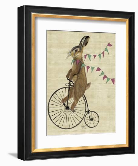 Rabbit on Penny Farthing-Fab Funky-Framed Art Print