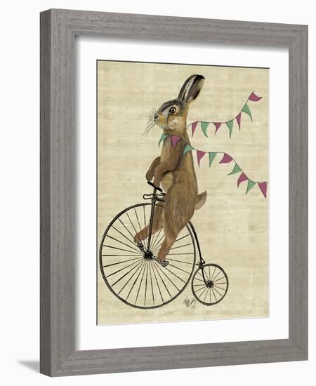 Rabbit on Penny Farthing-Fab Funky-Framed Art Print