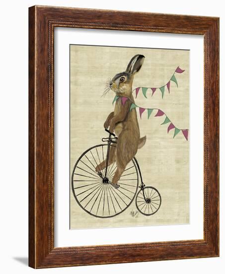 Rabbit on Penny Farthing-Fab Funky-Framed Art Print