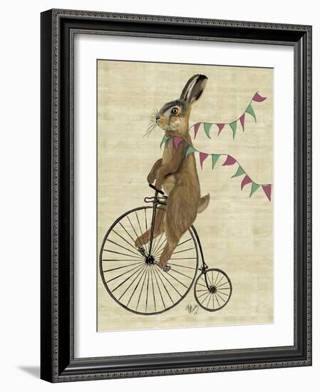 Rabbit on Penny Farthing-Fab Funky-Framed Art Print