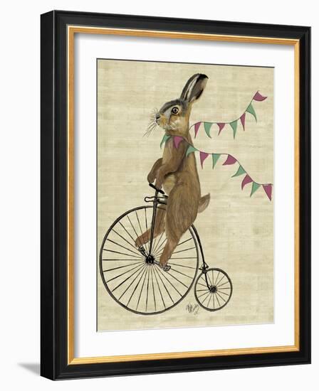 Rabbit on Penny Farthing-Fab Funky-Framed Art Print