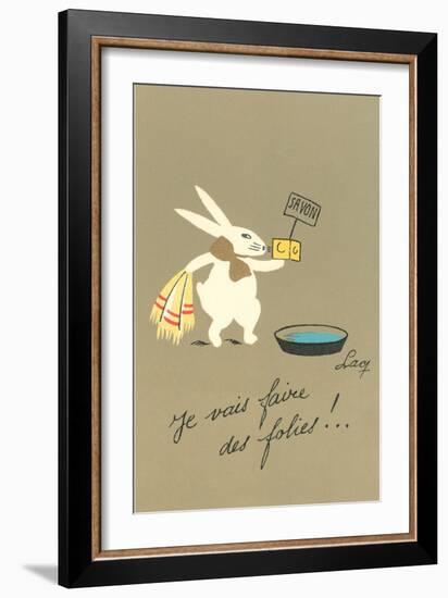 Rabbit Preparing to Bathe-null-Framed Art Print