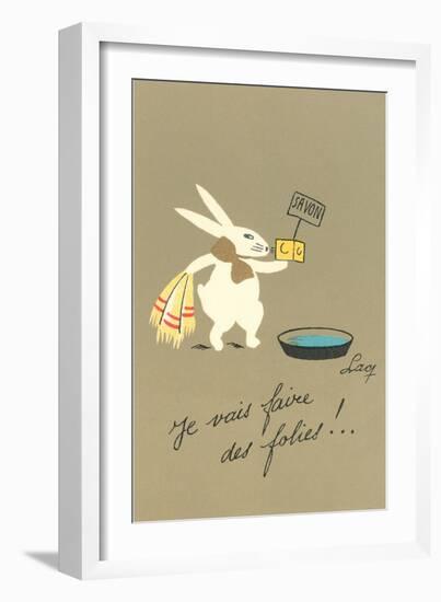 Rabbit Preparing to Bathe-null-Framed Art Print