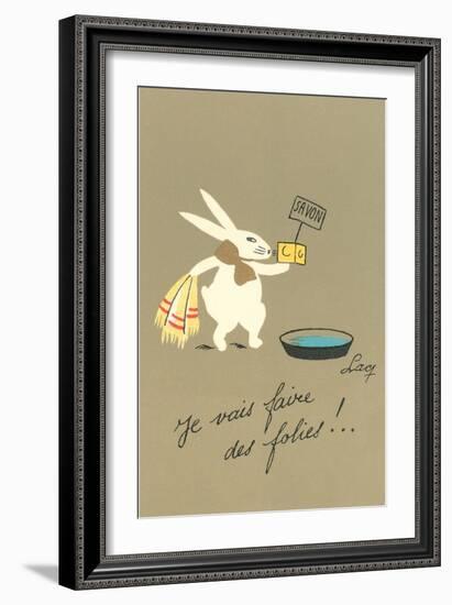 Rabbit Preparing to Bathe-null-Framed Art Print