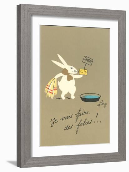 Rabbit Preparing to Bathe-null-Framed Premium Giclee Print