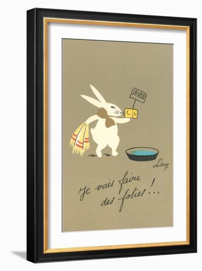 Rabbit Preparing to Bathe-null-Framed Premium Giclee Print