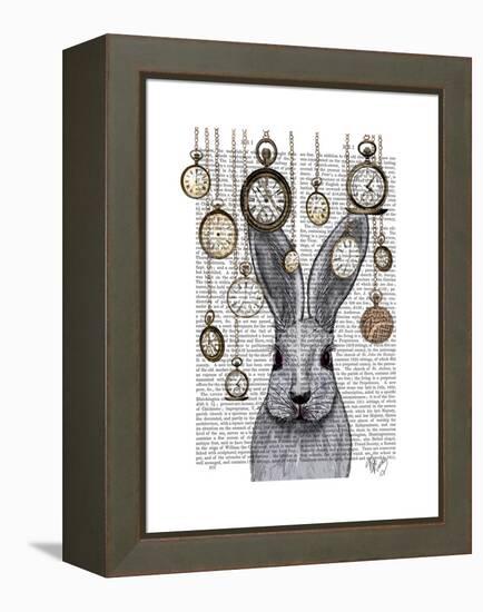 Rabbit Time-Fab Funky-Framed Stretched Canvas