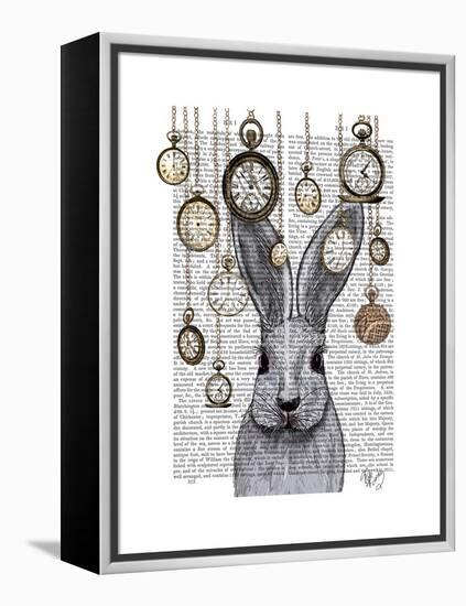 Rabbit Time-Fab Funky-Framed Stretched Canvas