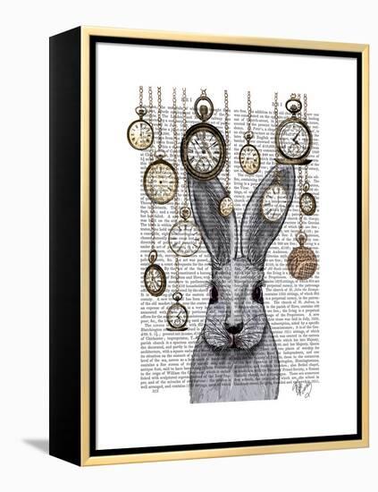 Rabbit Time-Fab Funky-Framed Stretched Canvas