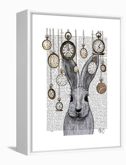 Rabbit Time-Fab Funky-Framed Stretched Canvas