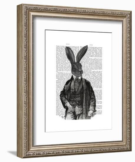 Rabbit Victorian Gent-Fab Funky-Framed Art Print