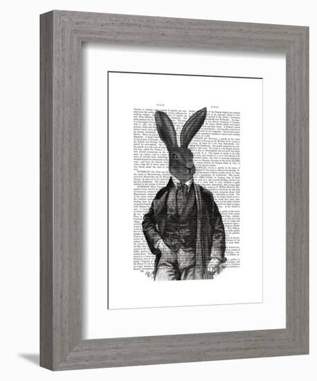 Rabbit Victorian Gent-Fab Funky-Framed Art Print