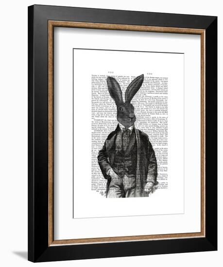 Rabbit Victorian Gent-Fab Funky-Framed Art Print