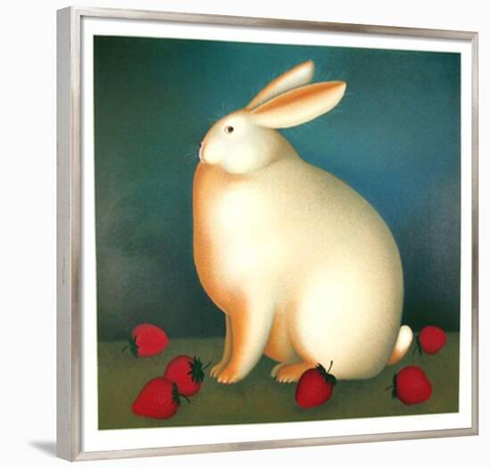 Rabbit with Strawberries-Igor Galanin-Framed Limited Edition