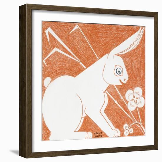 Rabbit-Grant Wood-Framed Giclee Print