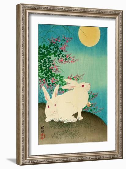 Rabbits and the Moon-Koson Ohara-Framed Giclee Print