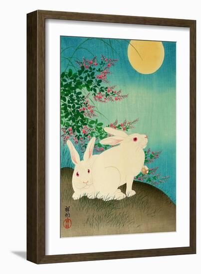 Rabbits and the Moon-Koson Ohara-Framed Giclee Print