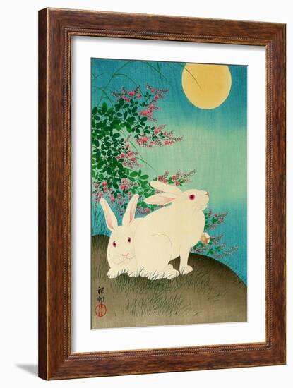 Rabbits and the Moon-Koson Ohara-Framed Giclee Print