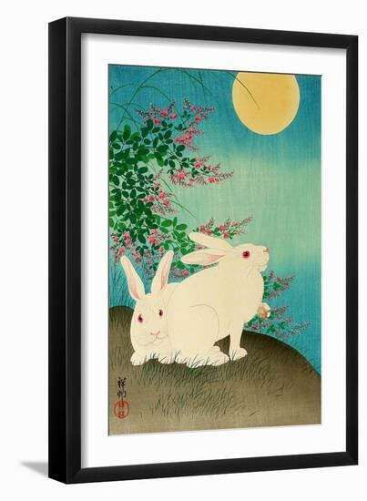 Rabbits and the Moon-Koson Ohara-Framed Giclee Print