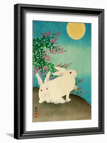 Rabbits and the Moon-Koson Ohara-Framed Giclee Print