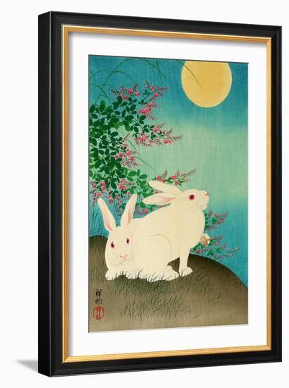 Rabbits and the Moon-Koson Ohara-Framed Giclee Print