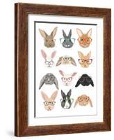Rabbits in Glasses-Hanna Melin-Framed Art Print