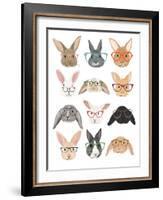 Rabbits in Glasses-Hanna Melin-Framed Art Print