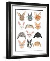 Rabbits in Glasses-Hanna Melin-Framed Art Print
