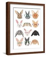 Rabbits in Glasses-Hanna Melin-Framed Art Print