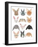 Rabbits in Glasses-Hanna Melin-Framed Art Print