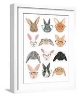 Rabbits in Glasses-Hanna Melin-Framed Art Print