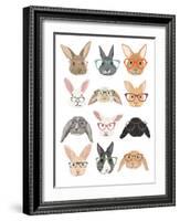 Rabbits in Glasses-Hanna Melin-Framed Art Print