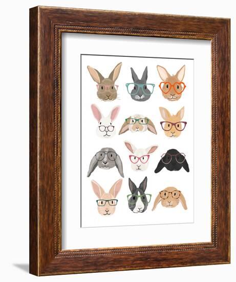 Rabbits in Glasses-Hanna Melin-Framed Art Print