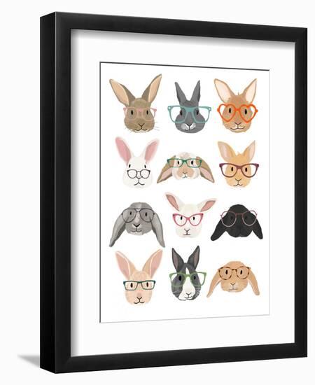 Rabbits in Glasses-Hanna Melin-Framed Art Print