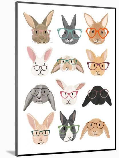 Rabbits in Glasses-Hanna Melin-Mounted Art Print