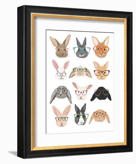 Rabbits in Glasses-Hanna Melin-Framed Art Print