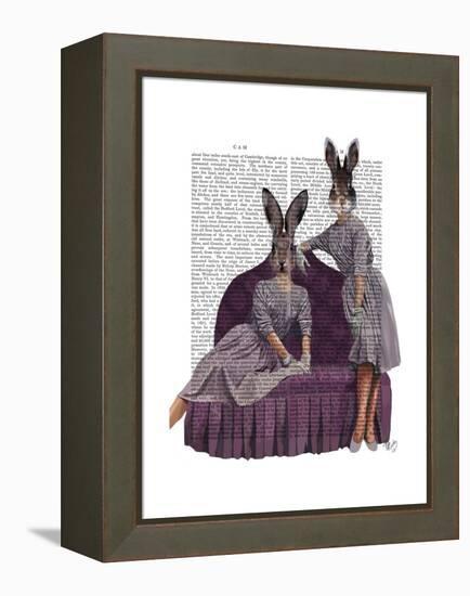 Rabbits in Purple-Fab Funky-Framed Stretched Canvas