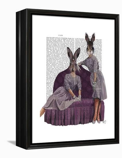 Rabbits in Purple-Fab Funky-Framed Stretched Canvas